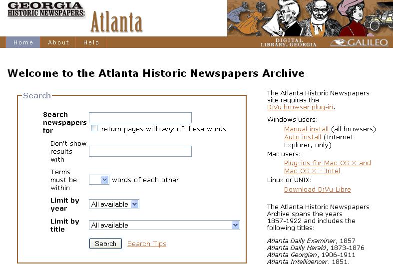 Atlanta Historic Newspapers Archive