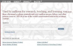 A preview of the native JSTOR interface