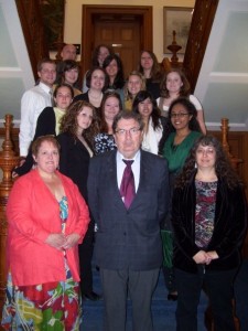 GSU students and John Hume