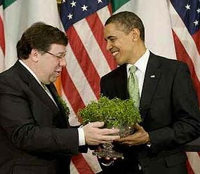 Pres. Obama accepting shamrocks