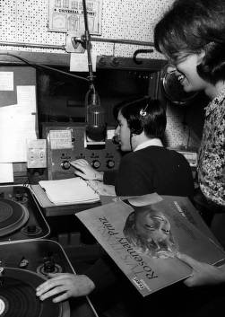 Steve Iscoe and Jan Childs operating radio station, 1966.  
