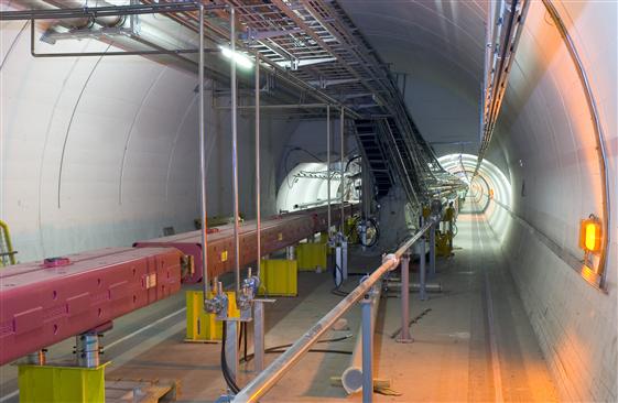 Tunnel at CERN laboratory used in OPERA's neutrino experiments.