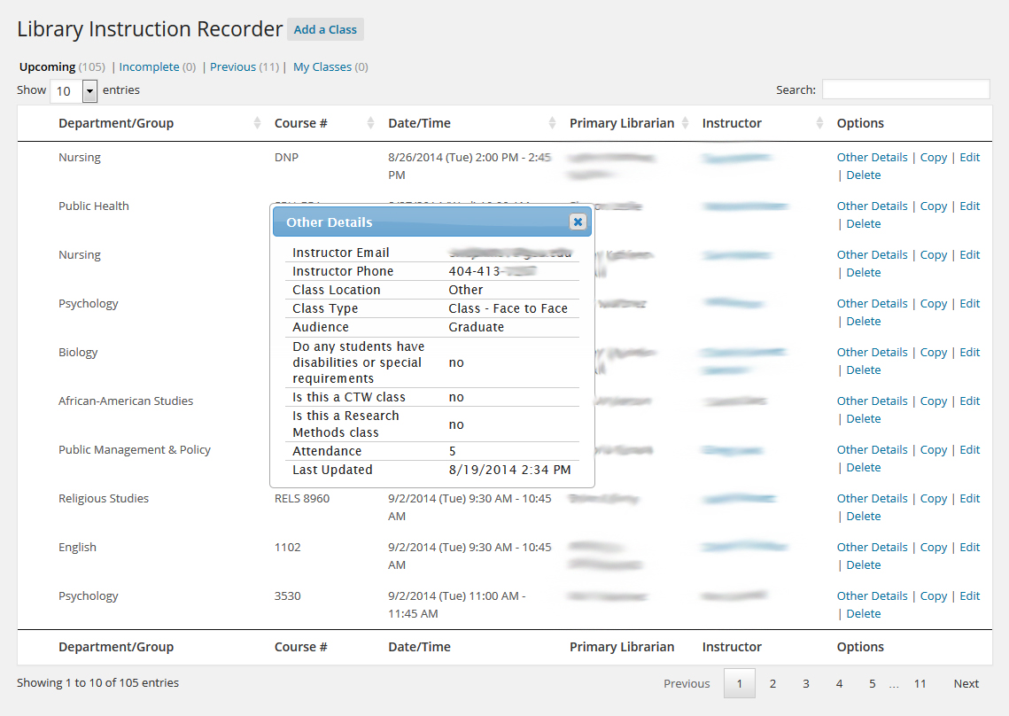 Library Instruction Recorder