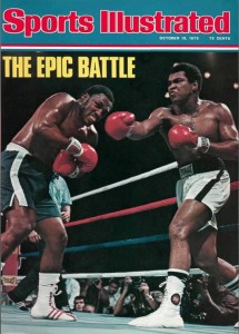 Joe Frazier and Ali on the Sports Illustrated cover, October 1975.