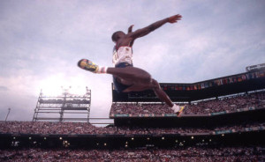 Olympic long jumper in Centennial Olympic Stadium, 1995