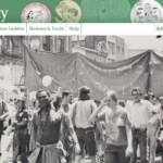 Photograph from landing page of Sex and Sexuality showing crowd of people with banner.