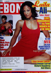 front cover, October 1 2001 issue, featuring Laila Alia and Muhammad Ali