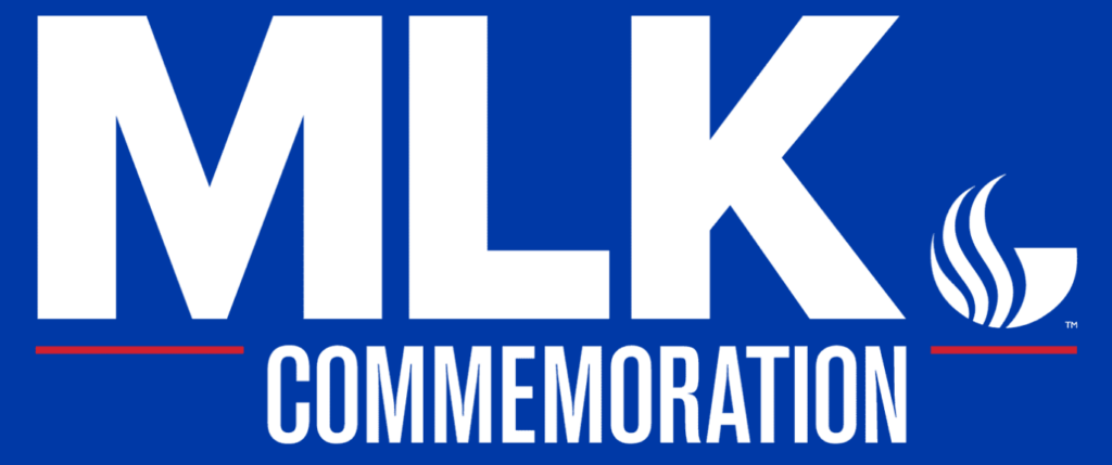 MLK Commemoration with GSU logo. 