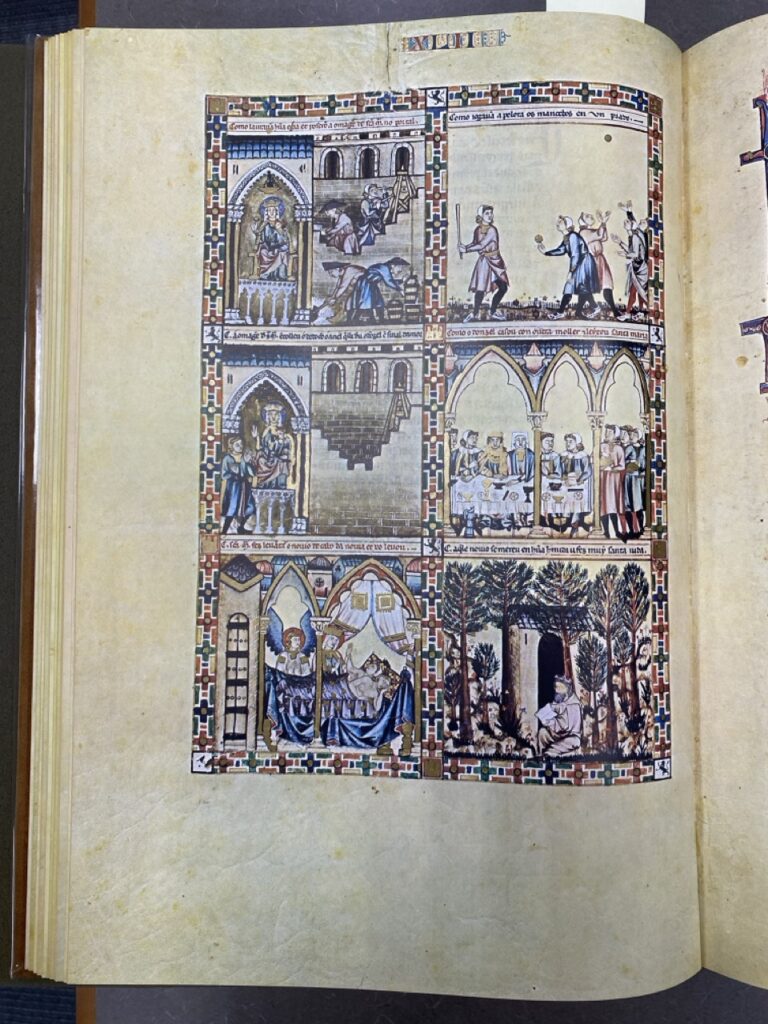 Page of illustrations from the book "Cantigas de Santa María"