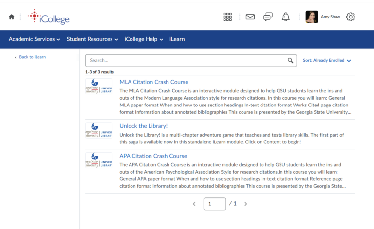 College Modulea Perimeter College Library Online Debuts New iLearn Modules – University ...